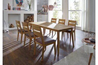 Tischgruppe Massivholz Dakota Esstisch mit 6 Stühlen...