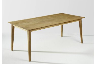 Tischgruppe Massivholz Dakota Esstisch mit 6 Stühlen massiv Holz Wildeiche/Weinrot 12011