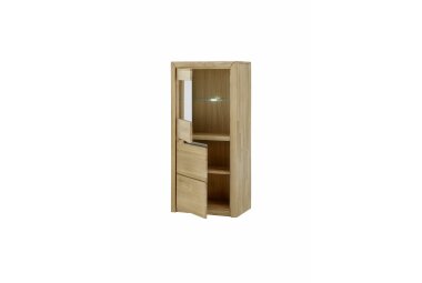 Vitrine Massivholz Ianka 63x134x41 Standvitrine Wildeiche...