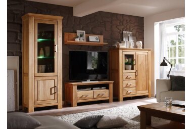 Wohnwand Teilmassiv Iantha 360x210x47 Wohnzimmerschrank...