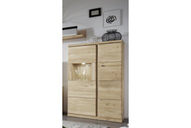 Stauraumschrank Teilmassiv Ianisha 90x140x41 Stauraumelement Wildeiche Bianco geölt 20115