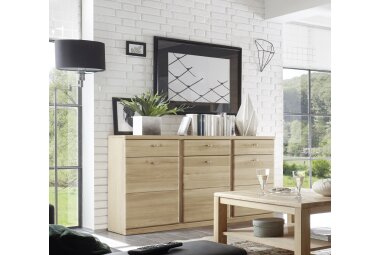 Sideboard Teilmassiv Ianisha 158x90x41 Anrichte Wildeiche Bianco geölt 20121