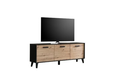 TV-Unterschrank Jaida 186x68x39 Lowboard Schwarz/Artisan 10095