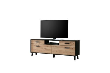 TV-Unterschrank Jaida 186x68x39 Lowboard Schwarz/Artisan 10096