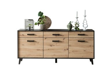 Sideboard Jaida 186x85x39 Anrichte Schwarz/Artisan 10103