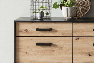 Sideboard Jaida 186x85x39 Anrichte Schwarz/Artisan 10103