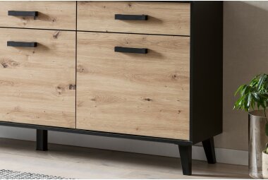 Sideboard Jaida 186x85x39 Anrichte Schwarz/Artisan 10103