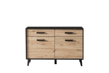 Sideboard Jaida 125x85x39 Anrichte Schwarz/Artisan 10104