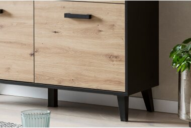 Sideboard Jaida 125x85x39 Anrichte Schwarz/Artisan 10104