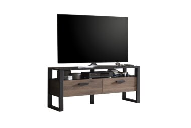 TV-Unterschrank Jami 150x63x43 Lowboard Schwarz-Okapi Nuss/Okapi Nuss 10131