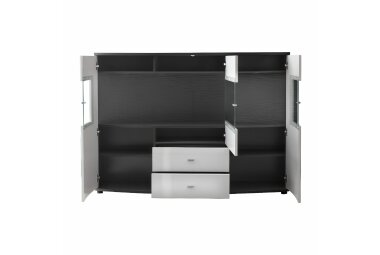 Highboard Jandy 160x117x42 Anrichte Weiß/Anthrazit/Weiß HG 10162