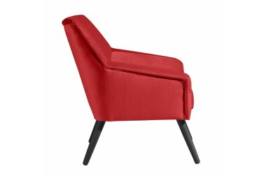 Sessel Kachka Bezug Samtvelour Buche schwarz / rot 21069