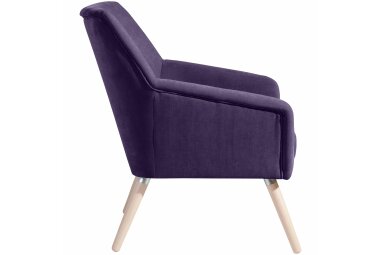 Sessel Kachka Bezug Veloursstoff Buche natur / violett 21081