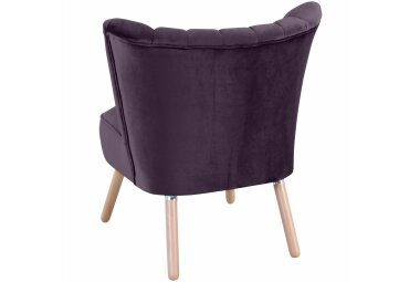 Sessel Kadisha Bezug Samtvelours Buche natur / purple 21104