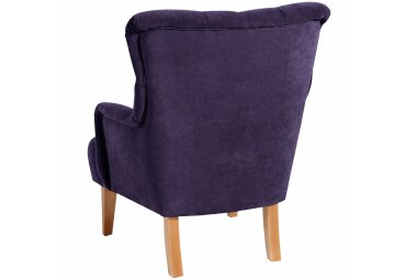 Sessel Kaiya Bezug Veloursstoff Buche natur / violett 21243