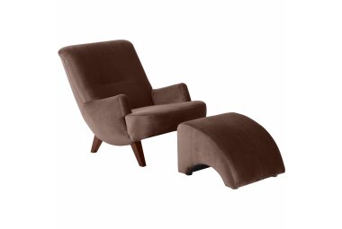 Sessel Kajsa Bezug Samtvelours Buche nussbaum dunkel / braun 21263