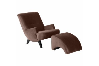 Sessel Kajsa Bezug Samtvelours Buche schwarz lackiert / braun 21276