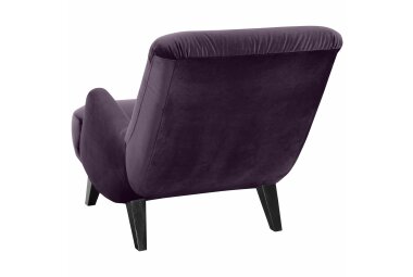 Sessel Kajsa Bezug Samtvelours Buche schwarz lackiert / purple 21292