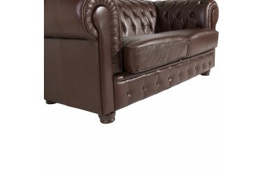 Sofa 2-Sitzer Kalea Bezug Wischleder Buche nussbaum dunkel / braun 21370