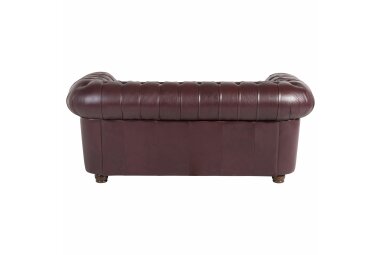 Sofa 2-Sitzer Kalea Bezug Wischleder Buche nussbaum dunkel / rot 21374