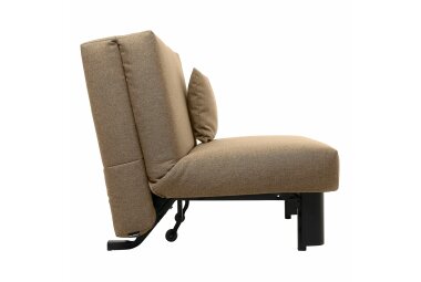 Faltsofa Kalomira Bezug Flachgewebe Metall schwarz / sand 21498