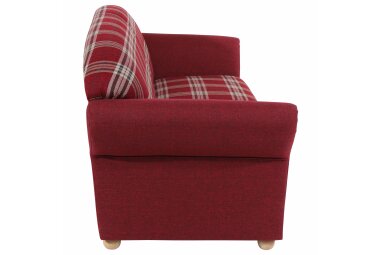 Sofa 2,5-Sitzer Kama Bezug Flachgewebe Buche natur / rot 21555