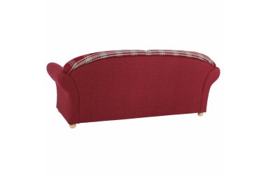 Sofa 2,5-Sitzer Kama Bezug Flachgewebe Buche natur / rot 21555