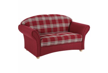 Sofa 2-Sitzer Kama Bezug Flachgewebe Buche natur / rot 21556