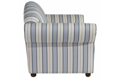 Sofa 2-Sitzer Kama Bezug Flachgewebe Buche nussbaum dunkel / blau 21559