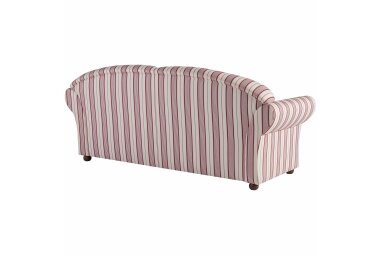 Sofa 2,5-Sitzer Kama Bezug Flachgewebe Buche nussbaum dunkel / rot 21563