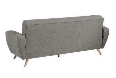 Sofa 3-Sitzer mit Bettfunktion Karen Bezug Samtvelours (mit Clean-Abo Ausrüstung) Buche natur / grau 21847