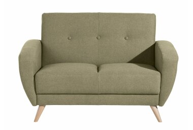 Sofa 2-Sitzer Karen Bezug Samtvelours (mit Clean-Abo Ausrüstung) Buche natur / oliv 21852