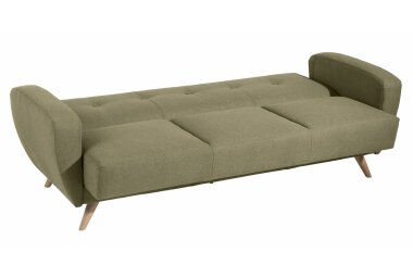 Sofa 3-Sitzer mit Bettfunktion Karen Bezug Samtvelours (mit Clean-Abo Ausrüstung) Buche natur / oliv 21853