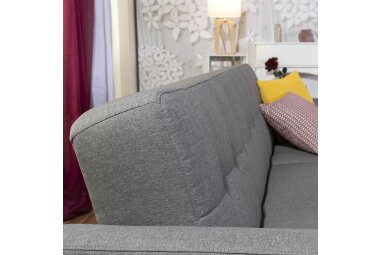 Sofa 3-Sitzer mit Bettfunktion Karalee Bezug Flachgewebe Buche natur / hellgrau 21861