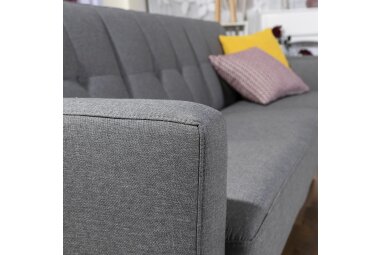 Sofa 3-Sitzer mit Bettfunktion Karalee Bezug Flachgewebe Buche natur / hellgrau 21861