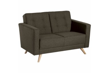 Sofa 2-Sitzer Karisa Bezug Flachgewebe Buche natur / braun 21910