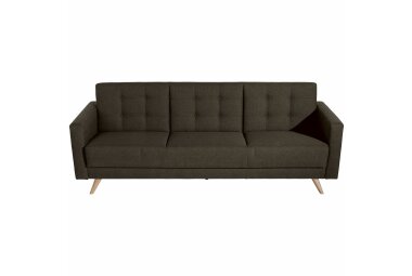 Sofa 3-Sitzer mit Bettfunktion Karisa Bezug Flachgewebe Buche natur / braun 21911