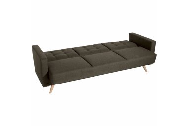 Sofa 3-Sitzer mit Bettfunktion Karisa Bezug Flachgewebe Buche natur / braun 21911