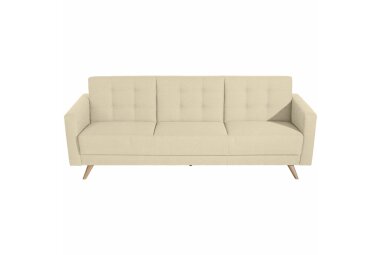 Sofa 3-Sitzer mit Bettfunktion Karisa Bezug Flachgewebe Buche natur / beige 21914