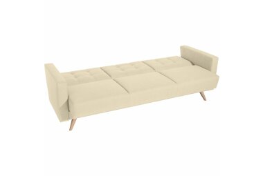 Sofa 3-Sitzer mit Bettfunktion Karisa Bezug Flachgewebe Buche natur / beige 21914