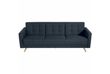 Sofa 3-Sitzer mit Bettfunktion Karisa Bezug Flachgewebe Buche natur / blau 21917