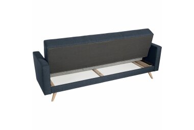 Sofa 3-Sitzer mit Bettfunktion Karisa Bezug Flachgewebe Buche natur / blau 21917