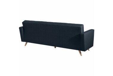 Sofa 3-Sitzer mit Bettfunktion Karisa Bezug Flachgewebe Buche natur / blau 21917