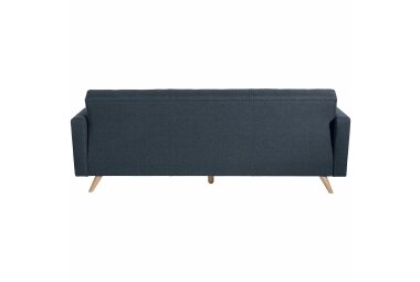 Sofa 3-Sitzer mit Bettfunktion Karisa Bezug Flachgewebe Buche natur / blau 21917