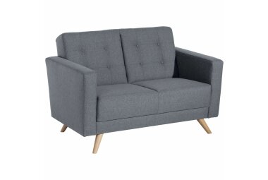 Sofa 2-Sitzer Karisa Bezug Flachgewebe Buche natur / denim 21922