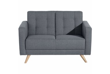 Sofa 2-Sitzer Karisa Bezug Flachgewebe Buche natur / denim 21922