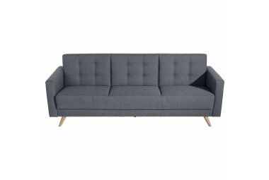 Sofa 3-Sitzer mit Bettfunktion Karisa Bezug Flachgewebe Buche natur / denim 21923