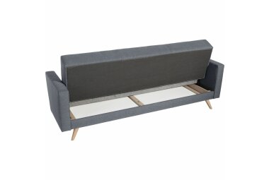 Sofa 3-Sitzer mit Bettfunktion Karisa Bezug Flachgewebe Buche natur / denim 21923