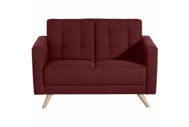 Sofa 2-Sitzer Karisa Bezug Flachgewebe Buche natur / rot 21925