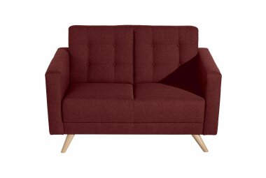 Sofa 2-Sitzer Karisa Bezug Flachgewebe Buche natur / rot 21925